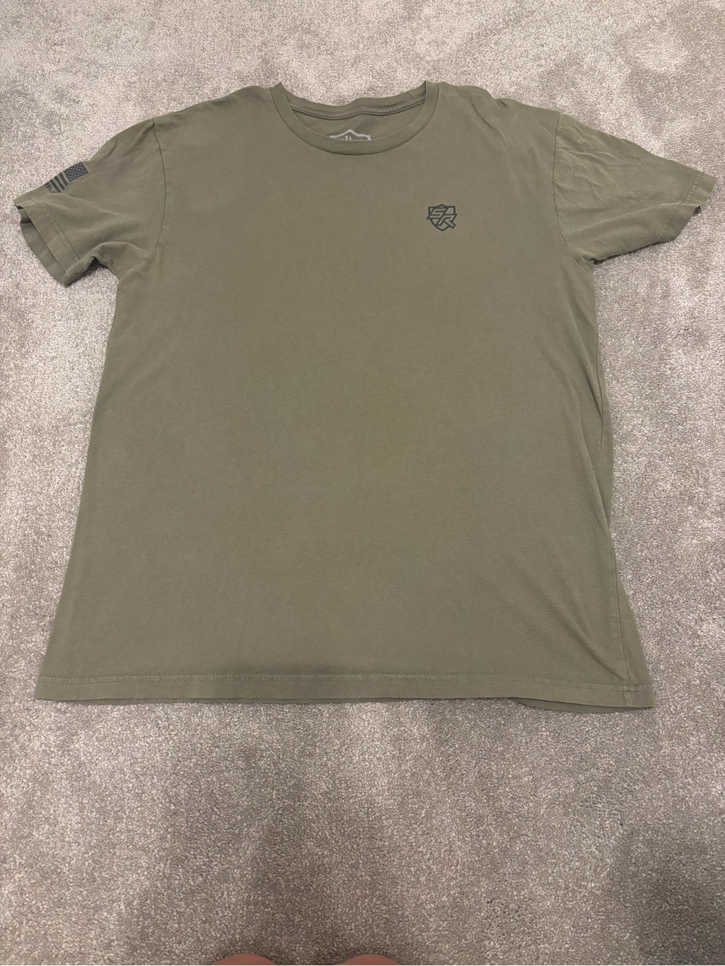 Adidas Men's Olive Crew Neck Short Sleeve Tee